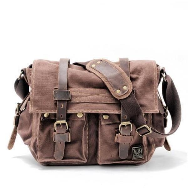 Grote foto mannen canvas lederen messengertas grote tas schouder aktetas reishandtas kleding dames onderdelen en accessoires