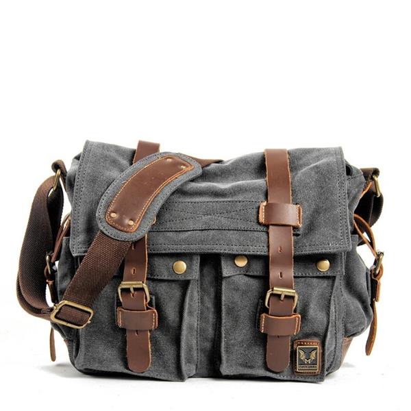 Grote foto mannen canvas lederen messengertas grote tas schouder aktetas reishandtas kleding dames onderdelen en accessoires