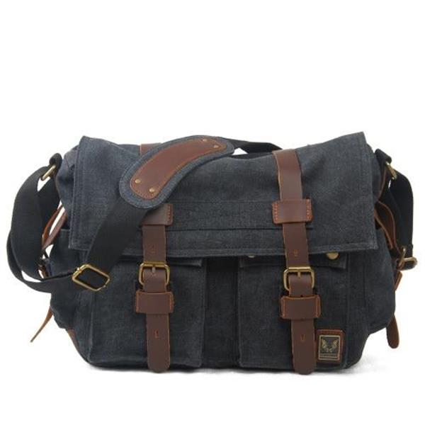 Grote foto mannen canvas lederen messengertas grote tas schouder aktetas reishandtas kleding dames onderdelen en accessoires