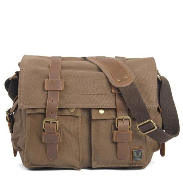 Grote foto mannen canvas lederen messengertas grote tas schouder aktetas reishandtas kleding dames onderdelen en accessoires