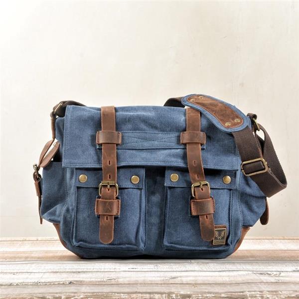 Grote foto mannen canvas lederen messengertas grote tas schouder aktetas reishandtas kleding dames onderdelen en accessoires