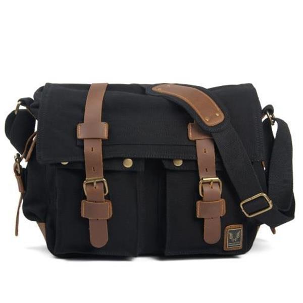 Grote foto mannen canvas lederen messengertas grote tas schouder aktetas reishandtas kleding dames onderdelen en accessoires