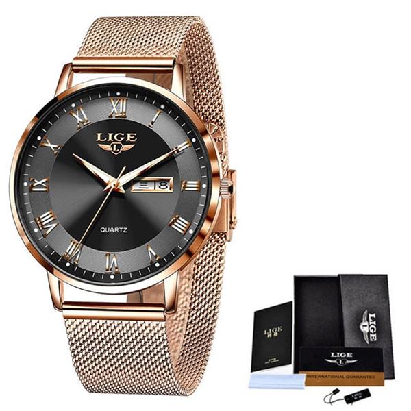 Grote foto ultradun luxe horloge voor dames quartz kalenderklok roestvrij staal waterdicht horloge kleding dames horloges