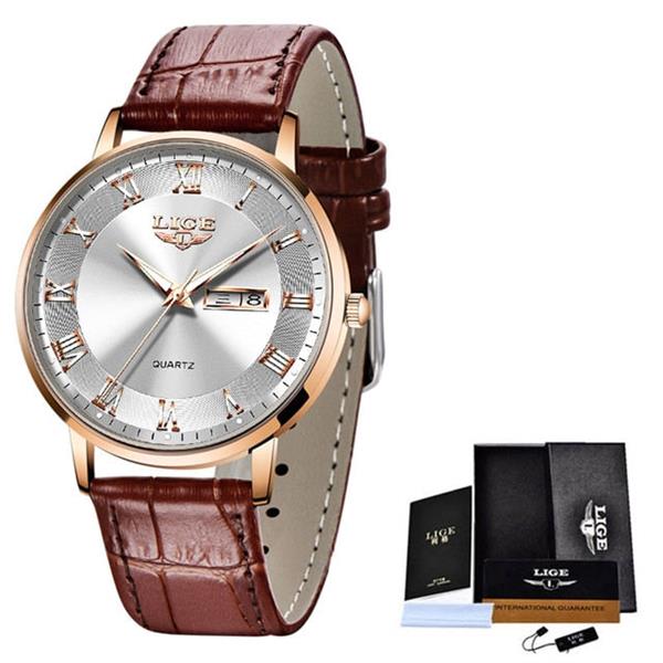 Grote foto ultradun luxe horloge voor dames quartz kalenderklok roestvrij staal waterdicht horloge kleding dames horloges