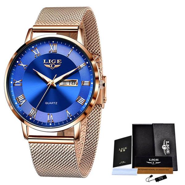 Grote foto ultradun luxe horloge voor dames quartz kalenderklok roestvrij staal waterdicht horloge kleding dames horloges