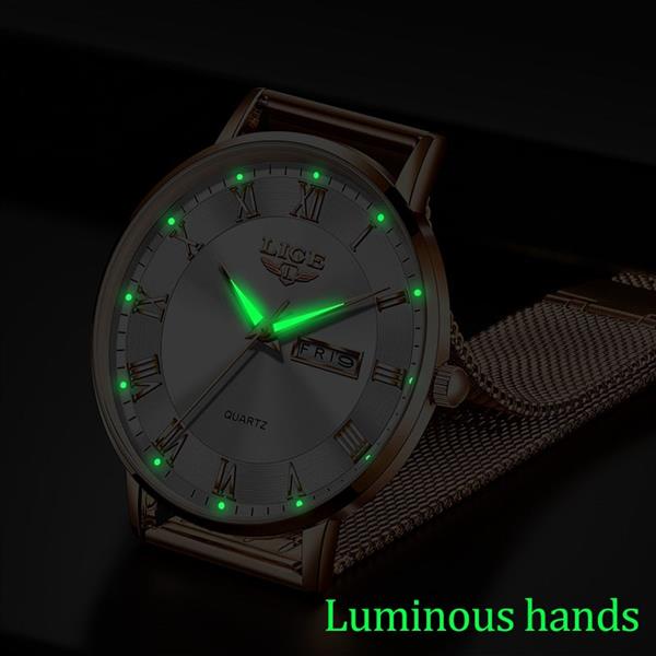 Grote foto ultradun luxe horloge voor dames quartz kalenderklok roestvrij staal waterdicht horloge kleding dames horloges