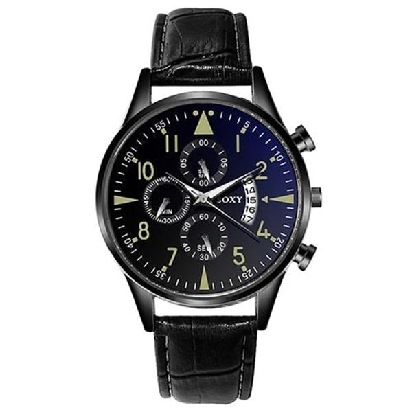 Grote foto stijlvol luxe horloge voor heren lichtgevende quartz horloge lederen band met kalender kleding dames horloges