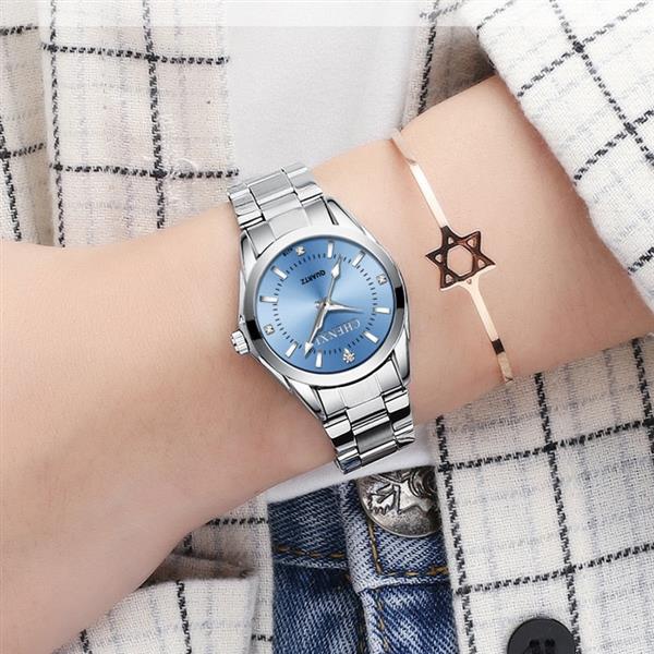 Grote foto casual luxe horloge voor dames waterdicht strass horloge roestvrij stalen armband kleding dames horloges