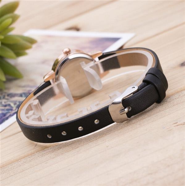 Grote foto vintage horloge met kleine wijzerplaat voor dames lederen band armband quartz klok polshorloge kleding dames horloges
