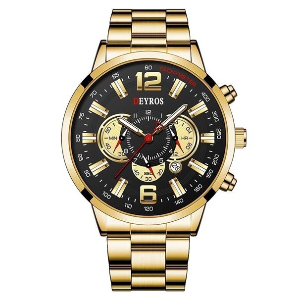 Grote foto roestvrijstalen sporthorloge voor heren quartz horloge kalender lichtgevende klok staal kleding dames horloges