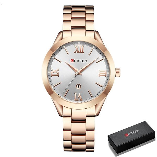 Grote foto luxe gouden horloge voor dames roestvrijstalen armband 3 atm quartz horloge polshorloge kleding dames horloges