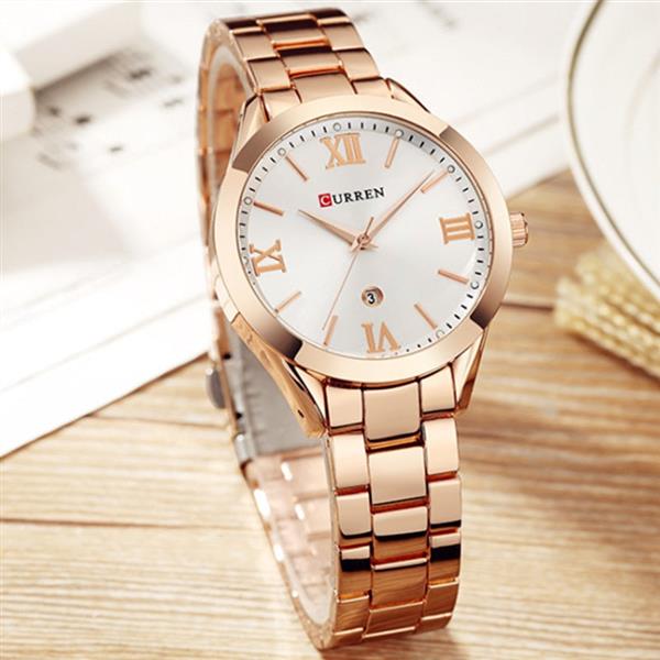 Grote foto luxe gouden horloge voor dames roestvrijstalen armband 3 atm quartz horloge polshorloge kleding dames horloges