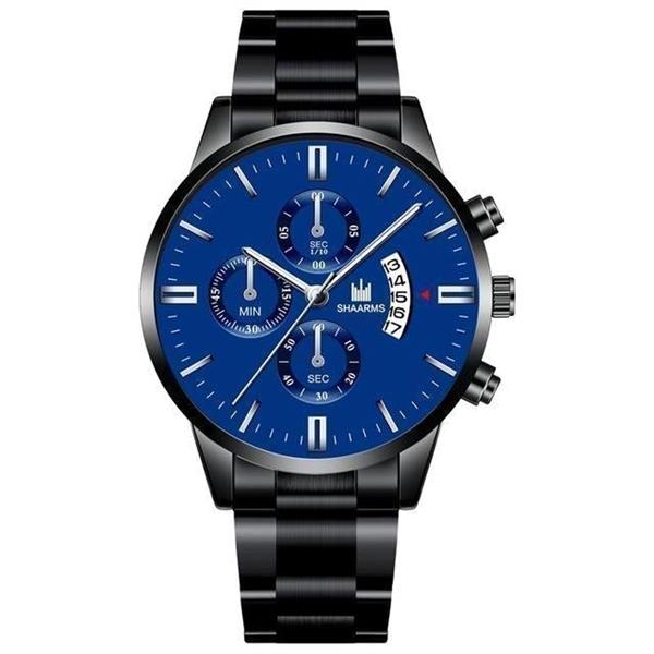 Grote foto luxe zakelijk horloge voor heren quartz roestvrijstalen band datumkalender met 3 subdials kleding dames horloges