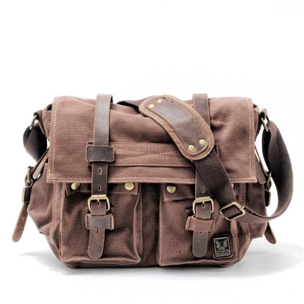 Grote foto mannen canvas lederen messengertas grote tas schouder aktetas reishandtas kleding dames onderdelen en accessoires