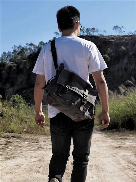 Grote foto mannen canvas lederen messengertas grote tas schouder aktetas reishandtas kleding dames onderdelen en accessoires