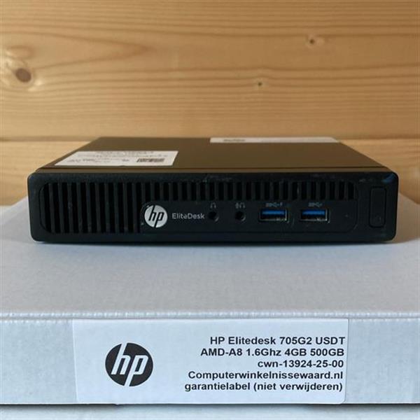 Grote foto windows 10 mini pc hp elitedesk 705g2 usdt amd a8 1.6ghz 4gb 500gb wifi garantie computers en software overige computers en software