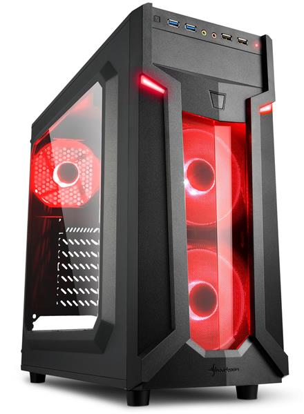 Grote foto windows 7 10 of 11 pro cws game pc sharkoon red intel i3 i5 i7 cpu 4 8 16gb ssd wifi garant computers en software behuizingen en kasten
