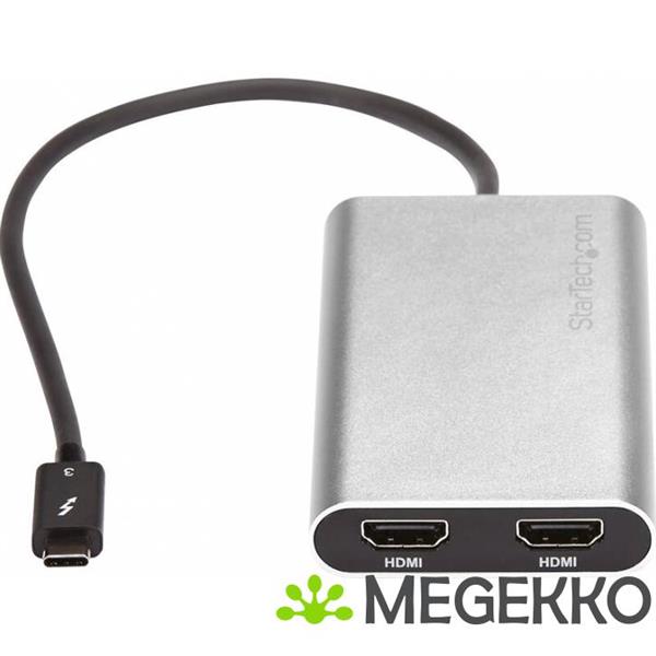 Grote foto startech.com thunderbolt 3 naar 2x hdmi adapter 4k 60hz mac en windows compatibel computers en software overige computers en software