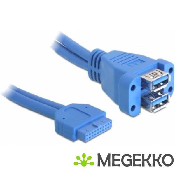 Grote foto delock 82942 0.45m blauw usb kabel computers en software overige computers en software