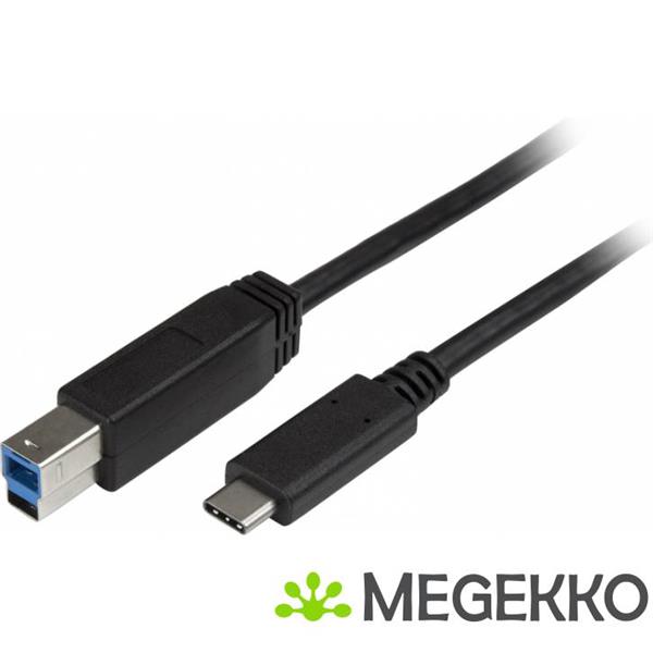 Grote foto startech.com usb315cb2m 2m usb c usb b zwart usb kabel computers en software overige computers en software