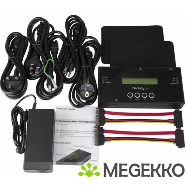 Grote foto startech.com 1 1 standalone hardeschijf duplicator en wisser voor 2.5 3.5 sata en sas schijven computers en software overige computers en software