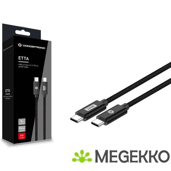 Grote foto conceptronic etta03b12 usb kabel 1 2 m usb 2.0 usb c zwart computers en software overige computers en software