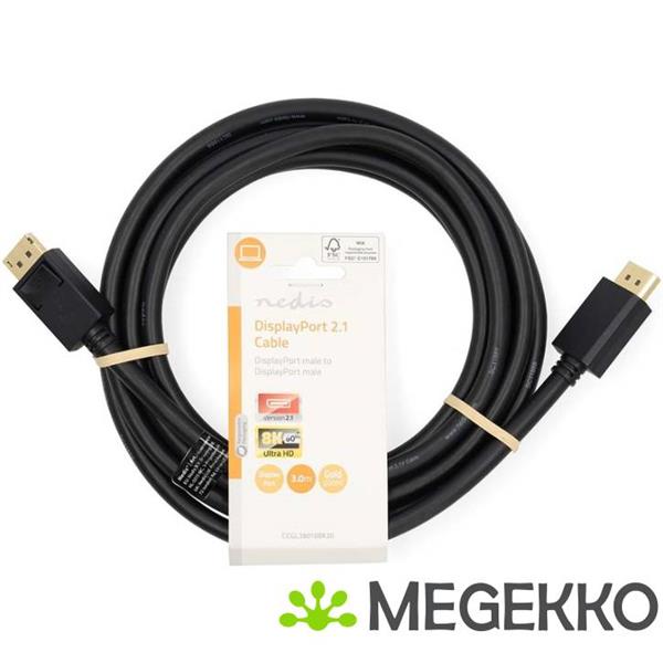 Grote foto nedis displayport kabel male male 3 m 8k 60hz computers en software overige computers en software