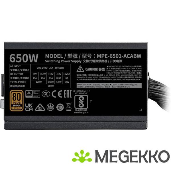 Grote foto cooler master psu mwe bronze 650 v3 230v computers en software overige