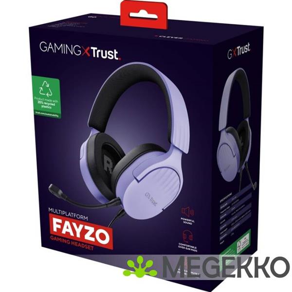 Grote foto trust gxt 489 fayzo gaming headset paars audio tv en foto koptelefoons
