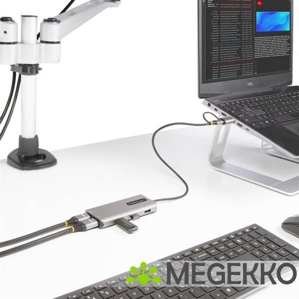 Grote foto startech.com usb c multiport adapter met ingebouwde usb c naar usb a dongle dual hdmi 4k30hz 1080p computers en software overige computers en software