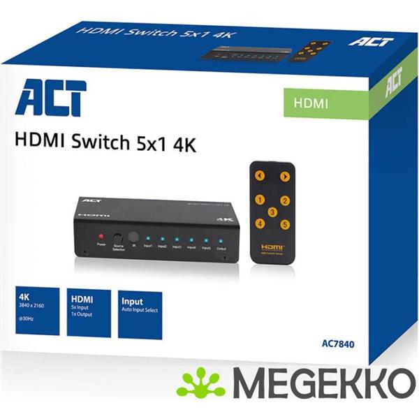 Grote foto act 5x 1 hdmi switch 3d en 4k ondersteuning computers en software videokaarten