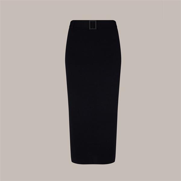 Grote foto windsor merino full milano knitted pencil skirt in navy maat 40 kleding dames jurken en rokken