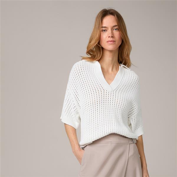 Grote foto windsor gehaakt polo wit maat 36 kleding dames blouses