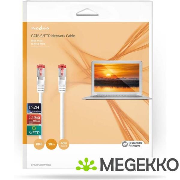Grote foto cat6a kabel s ftp rj45 male rj45 male 10.00 m rond lszh wit doos computers en software netwerkkaarten routers en switches