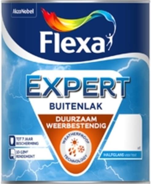 Grote foto flexa expert buitenlak halfglans 750ml creme doe het zelf en verbouw verven en sierpleisters