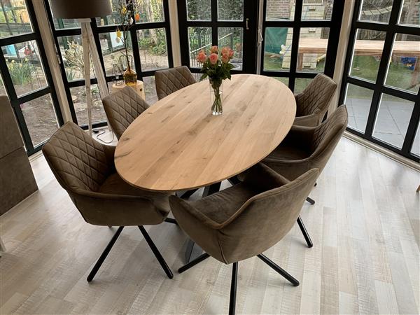 Grote foto ovale eiken tafelblad 40 mm dik 95x240cm doe het zelf en verbouw hout en planken