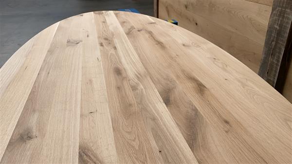 Grote foto ovale eiken tafelblad 40 mm dik 95x240cm doe het zelf en verbouw hout en planken