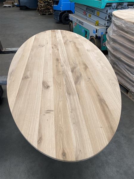 Grote foto ovale eiken tafelblad 40 mm dik 95x240cm doe het zelf en verbouw hout en planken