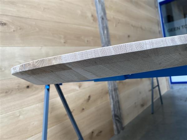Grote foto ovale eiken tafelblad 40 mm dik 95x240cm doe het zelf en verbouw hout en planken