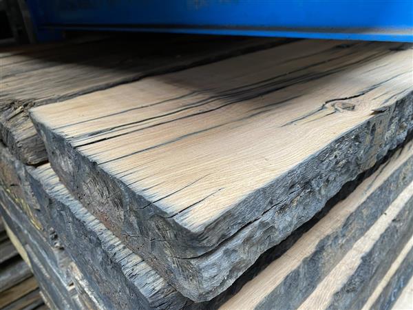 Grote foto 60x250mm eiken spoorplanken 440cm doe het zelf en verbouw hout en planken