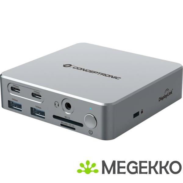 Grote foto conceptronic donn25g laptop dock poortreplicator bedraad usb 3.2 gen 2 3.1 gen 2 type c zilver computers en software overige computers en software