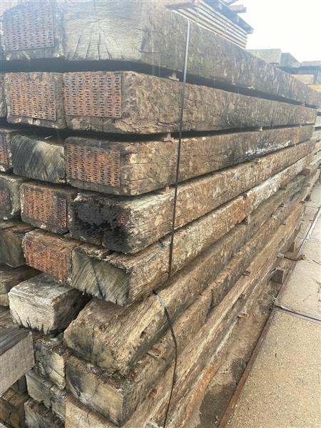 Grote foto eiken bielzen gebruikt zonder teer 390 410cm doe het zelf en verbouw hout en planken