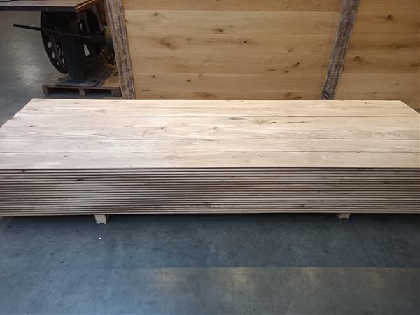 Grote foto 19x155mm eiken half rabat 300cm dakbeschot doe het zelf en verbouw hout en planken