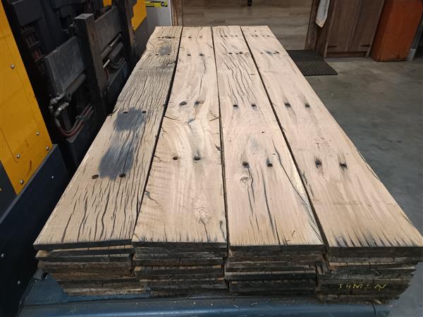 Grote foto 20x250 mm eikenhouten spoorplanken 260 cm lengte doe het zelf en verbouw hout en planken