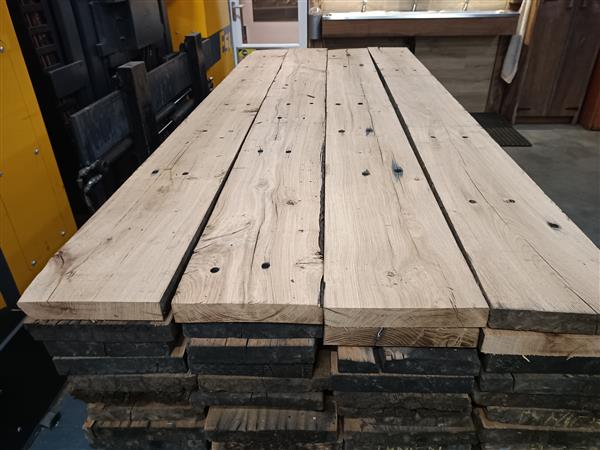 Grote foto 40x250 mm eikenhouten spoorplanken 260 cm lengte doe het zelf en verbouw hout en planken