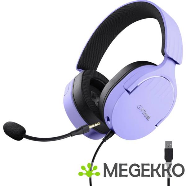 Grote foto trust gxt 490p fayzo gaming headset 7.1 surround sound rgb paars audio tv en foto koptelefoons