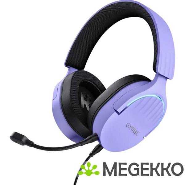 Grote foto trust gxt 490p fayzo gaming headset 7.1 surround sound rgb paars audio tv en foto koptelefoons