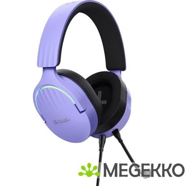 Grote foto trust gxt 490p fayzo gaming headset 7.1 surround sound rgb paars audio tv en foto koptelefoons