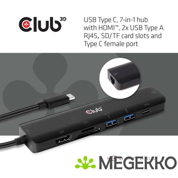 Grote foto club 3d usb c 7 in 1 hub computers en software overige computers en software