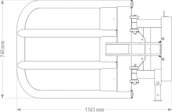 Grote foto ronde balenklem met 1 hydraulische cilinder agrarisch mechanisatie